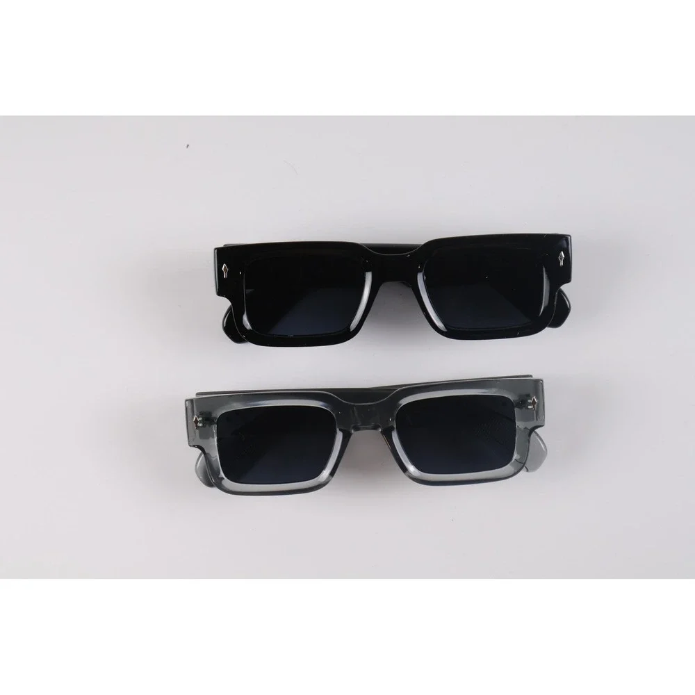 Eunoialens Unisex Sunglasses 2 Pack Rectangle Black Grey OS NWT
